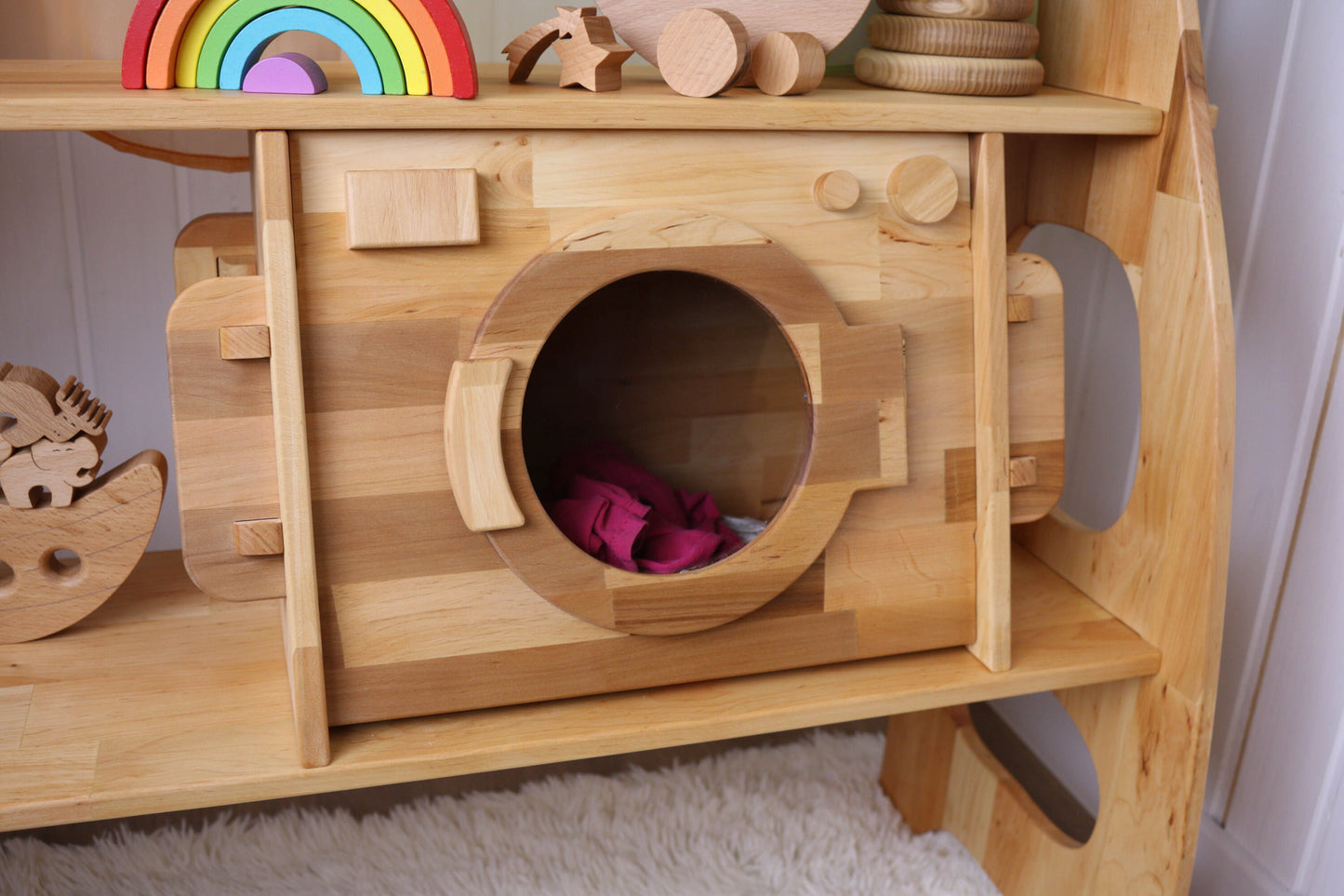 Wooden Waldorf playstand Washing machine Christmas Kids Gifts Birthday gift for kid Montessori Wooden Toy furniture Pretend Play kitchen