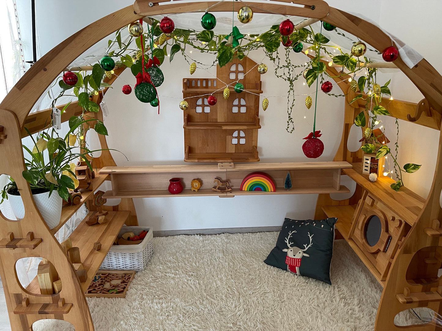 Waldorf Playstand with desk Christmas Kids Gifts 1st Birthday Playtent Indoor Playground Wooden Shelf playhouse Kid Store Foldable Lemonade Montessori