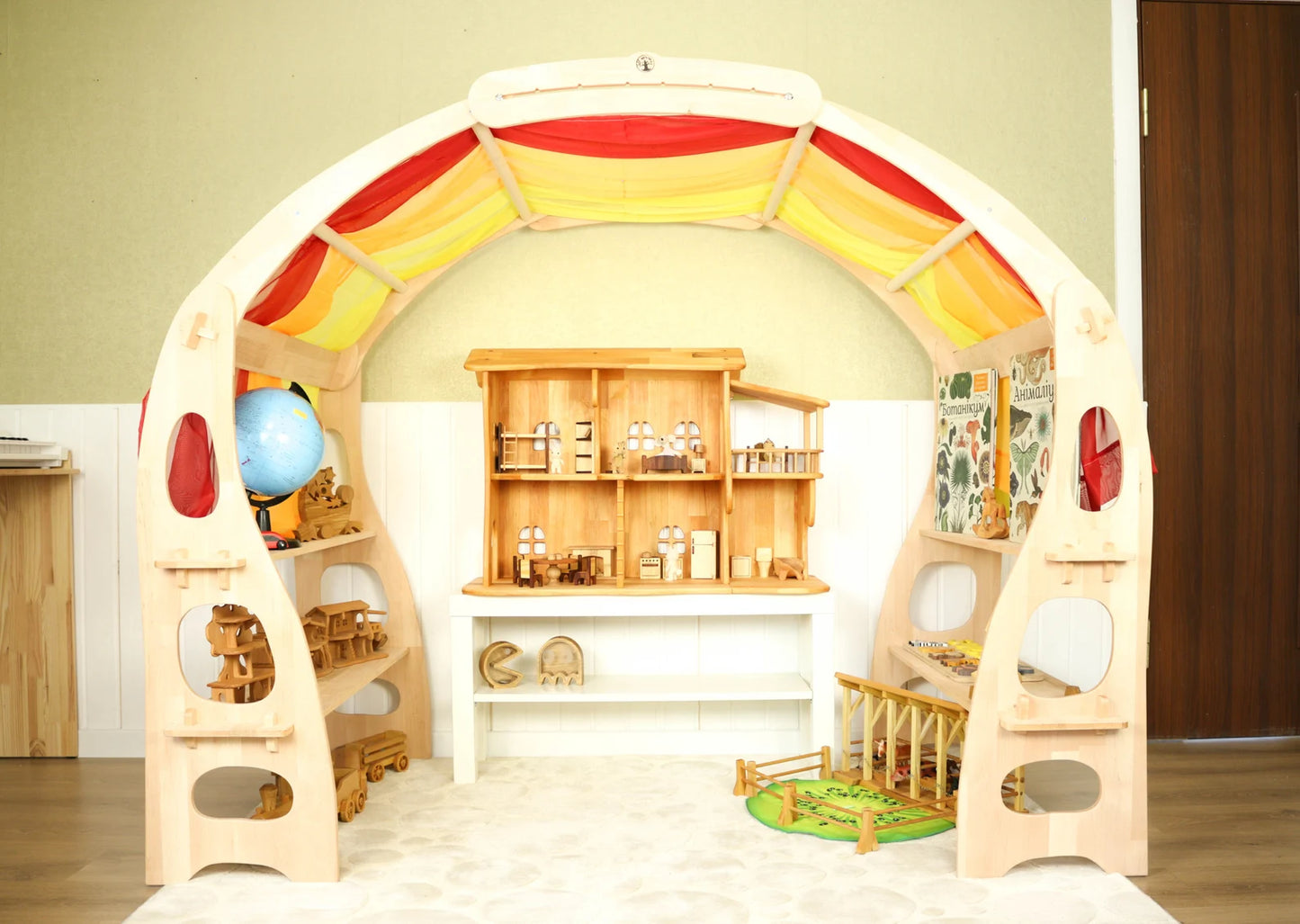 Rainbow fabric For Playstand Canopy Christmas Kids Gifts 1st Birthday Striped Scarf Waldorf Chiffon fabric for playhouse Montessori shelf