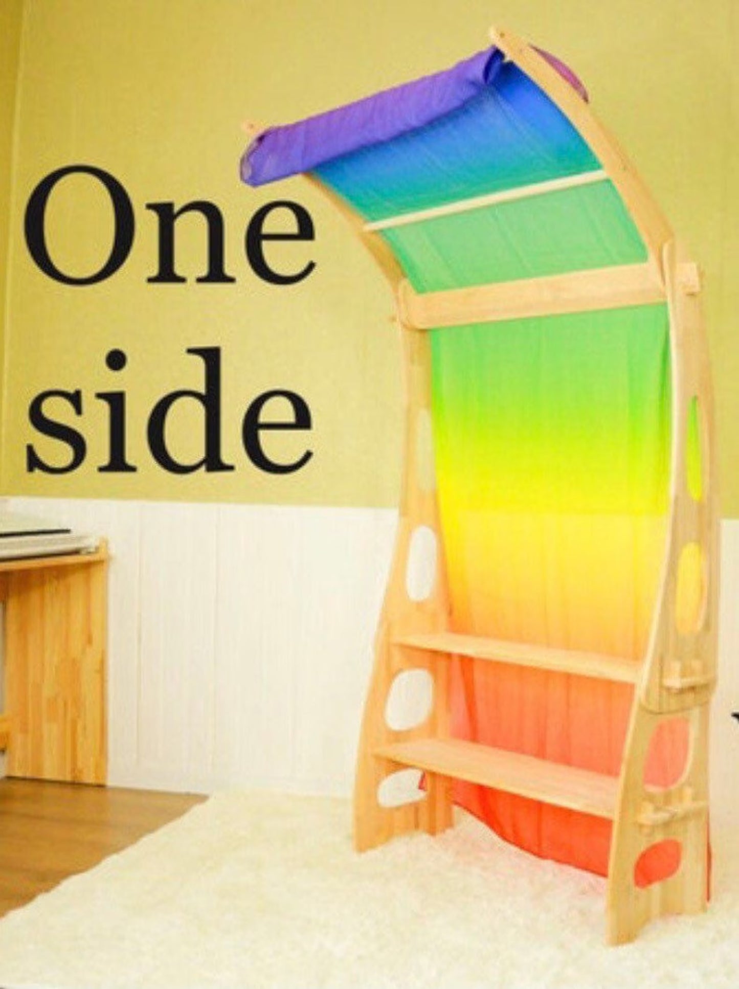 Rainbow fabric Large Playstand Canopy 1st Birthday gift Striped Scarf Waldorf Chiffon fabric Canopy for playhouse Montessori