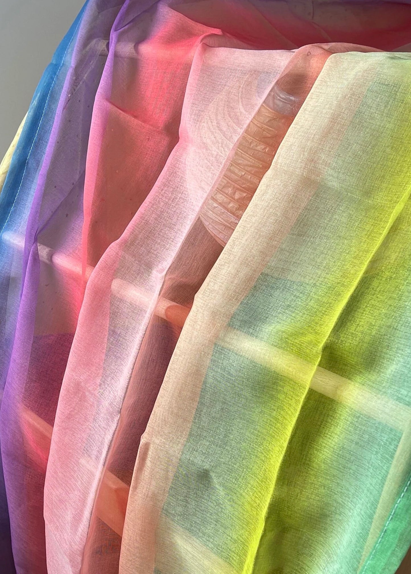 Rainbow fabric Large Playstand Canopy 1st Birthday gift Striped Scarf Waldorf Chiffon fabric Canopy for playhouse Montessori