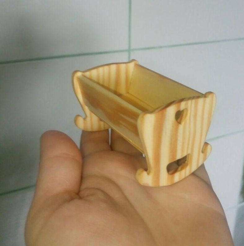 Dollhouse Furniture montessori Wooden toy baby cradle Christmas 1st Birthday Gift Bassinet for dollhouse crib scale 1:16 dollhouse baby crib