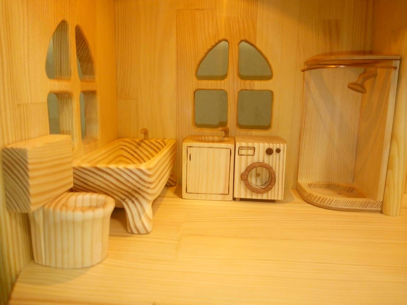 Wooden dollhouse washing machine Christmas Kids Gifts 1st Birthday Montessori waldorf toy furniture Wooden eco toys Dollhouse furniture