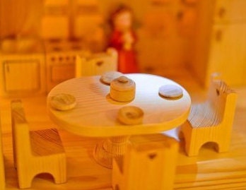 Wooden Kitchen Dish Set Dishes for doll Waldorf toys Wooden toy dishes Wooden Eco Toys Montessori waldorf toy Miniature dishes