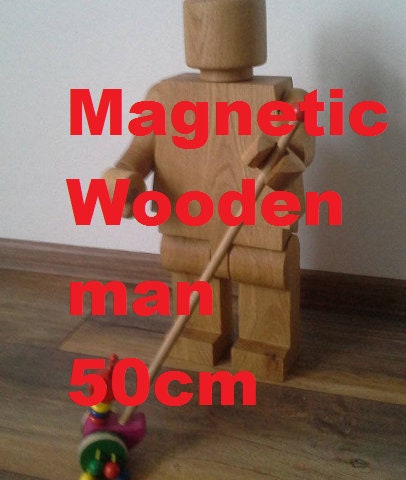 Wooden man Birthday gift for man Wooden Mega man 50cm/20in Wooden figure Fathers day gift education