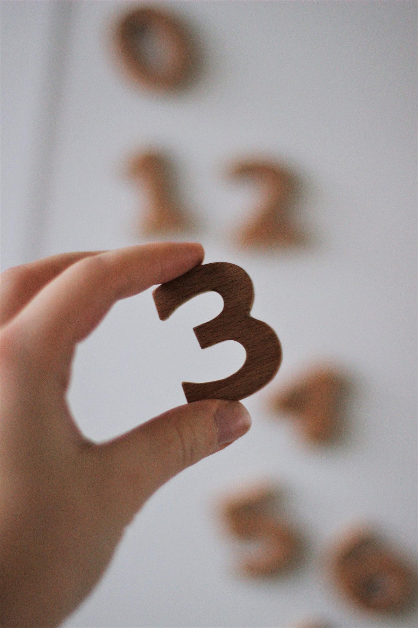 Wooden Numbers Christmas kids gift 1st Birthday Niece Numbers Height 4.3cm/1.7inches Beech-wood numbers with magnets Educational Wooden toy