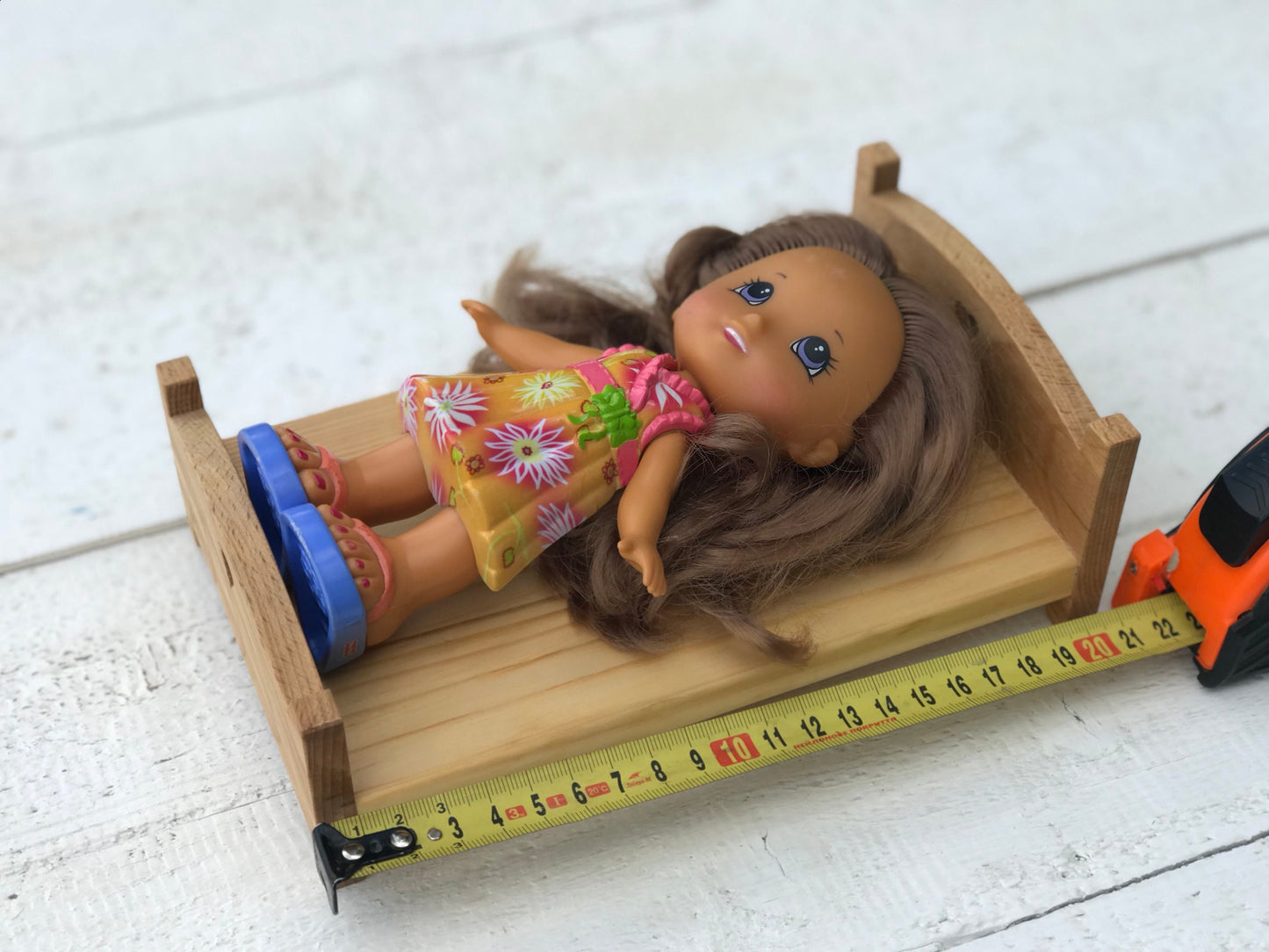 Wooden toy bed Queen bed Toy 1/12 scale Christmas Birthday gift for kid Furniture Doll Size 15cm/6inches furniture Handmade Eco Friendly Toy