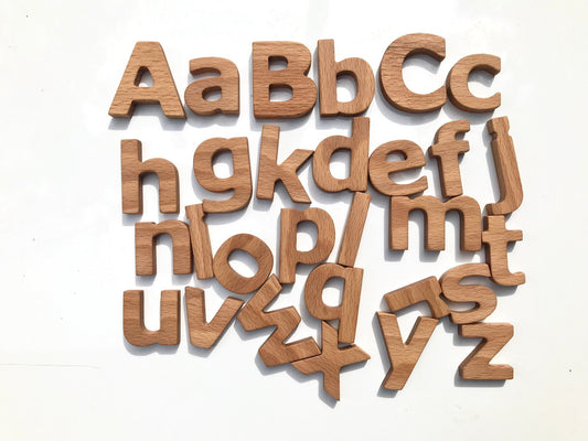 Wooden lower case abc with Magnets, Birthday gift for kid, Beech-wood Letters Height 3.5cm/1.4inch, Educational Toy, Wooden eco toy