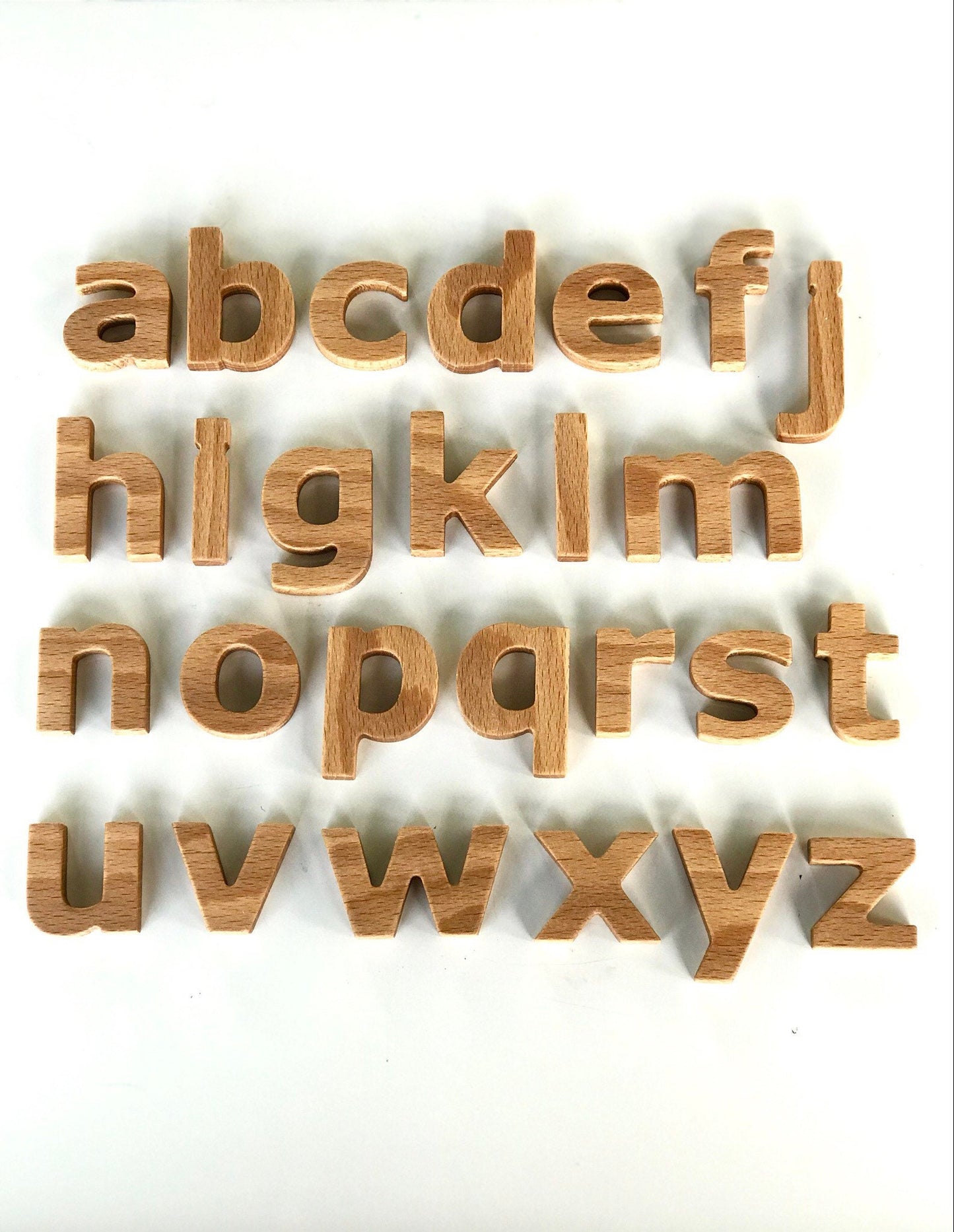 Wooden lower case abc with Magnets, Birthday gift for kid, Beech-wood Letters Height 3.5cm/1.4inch, Educational Toy, Wooden eco toy