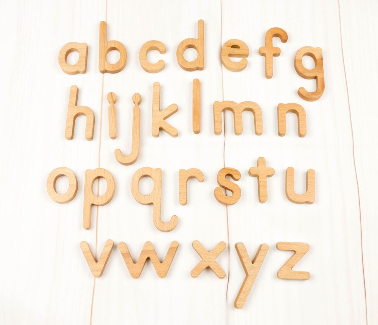 Pre-school Wooden alphabet lower case Educational gift for kid, Height 3.5cm/1.4inch letters Educational Toy with Magnets Gift for a Teacher