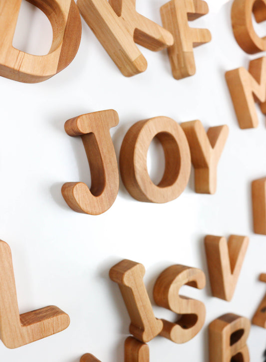 Wooden Letters Birthday gift for kid montessori homeschool waldorf toys Height 5cm/2inches Educational Toy Wooden eco toy Comic Sans