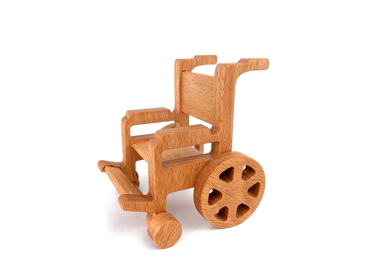 Wheelchair for dollhouse play Education Wooden eco toy Preschool Kindergarten toys