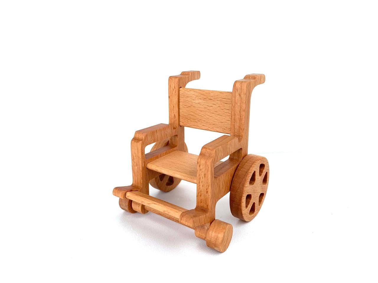 Wheelchair for dollhouse play Education Wooden eco toy Preschool Kindergarten toys