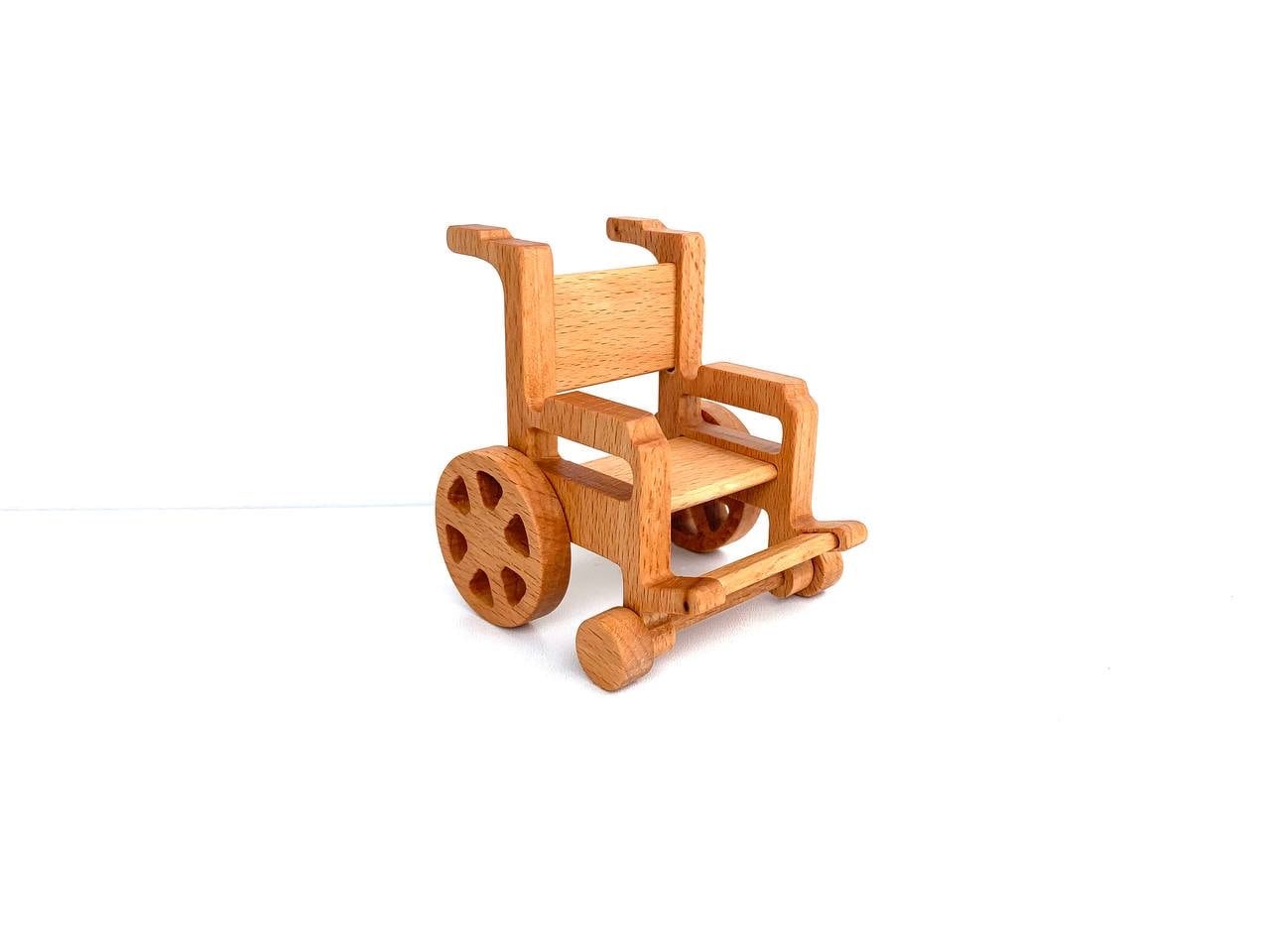 Wheelchair for dollhouse play Education Wooden eco toy Preschool Kindergarten toys