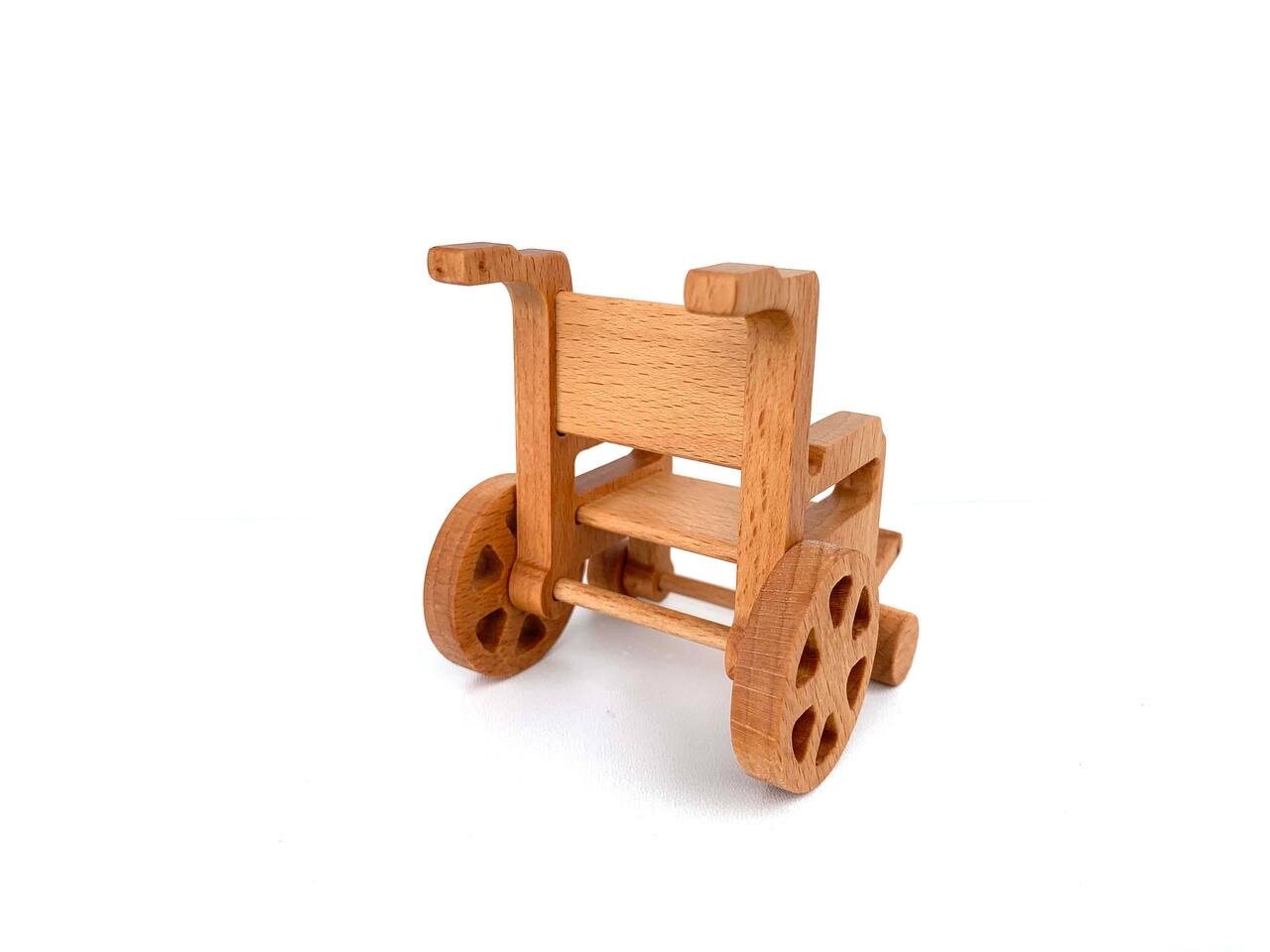 Wheelchair for dollhouse play Education Wooden eco toy Preschool Kindergarten toys