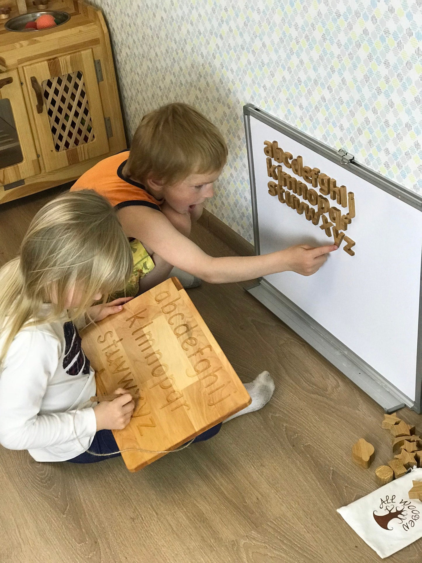 Education Tracing board Kids Gifts Birthday Double sided printed letters board with magnets upper case and lower case