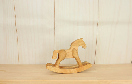 Maileg Furniture Dollhouse montessori Wooden toy rocking horse for doll Birthday gift for kid waldorf Dollhouse accessories carving Eco toy