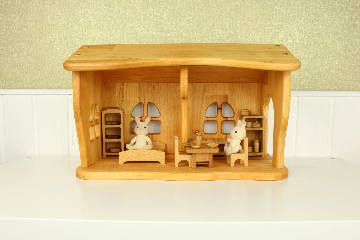 Kids Gifts Dollhouse 1:24 scale Christmas 1st Birthday Sylvanian Dollhouse Alder-wood Personalize Dollhouse kit Fairy Montessori waldorf