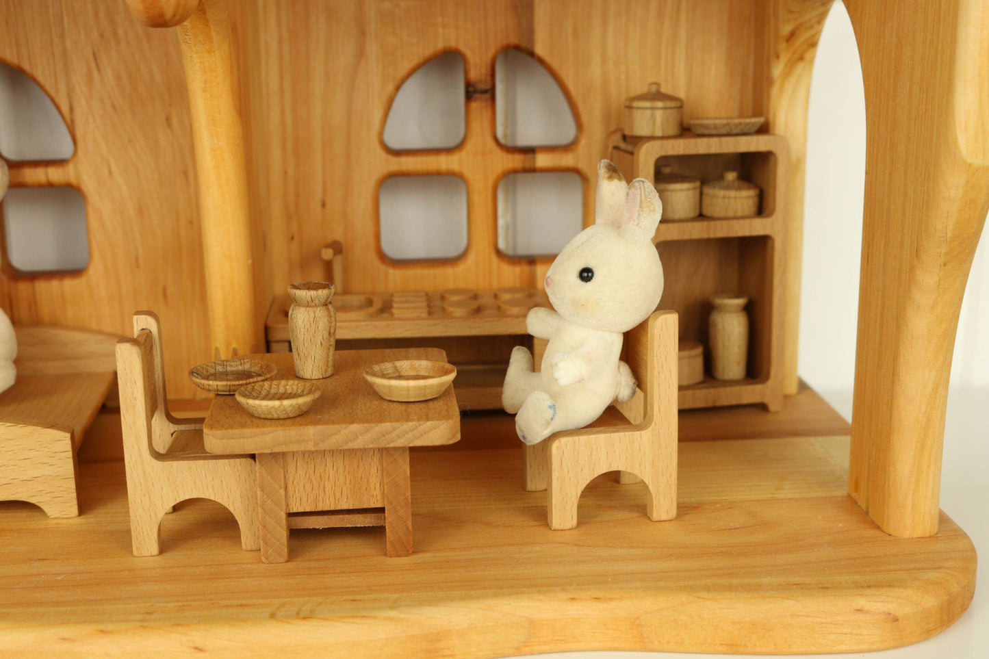 Kids Gifts Dollhouse 1:24 scale Christmas 1st Birthday Sylvanian Dollhouse Alder-wood Personalize Dollhouse kit Fairy Montessori waldorf