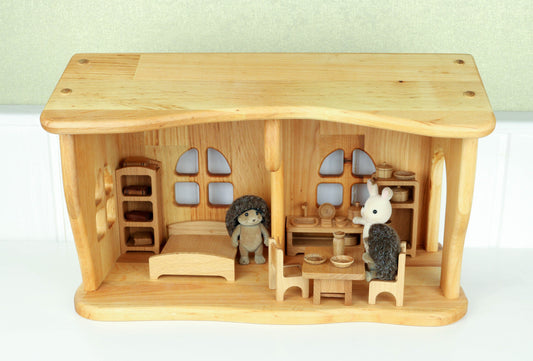 Kids Gifts Dollhouse 1:24 scale Christmas 1st Birthday Sylvanian Dollhouse Alder-wood Personalize Dollhouse kit Fairy Montessori waldorf