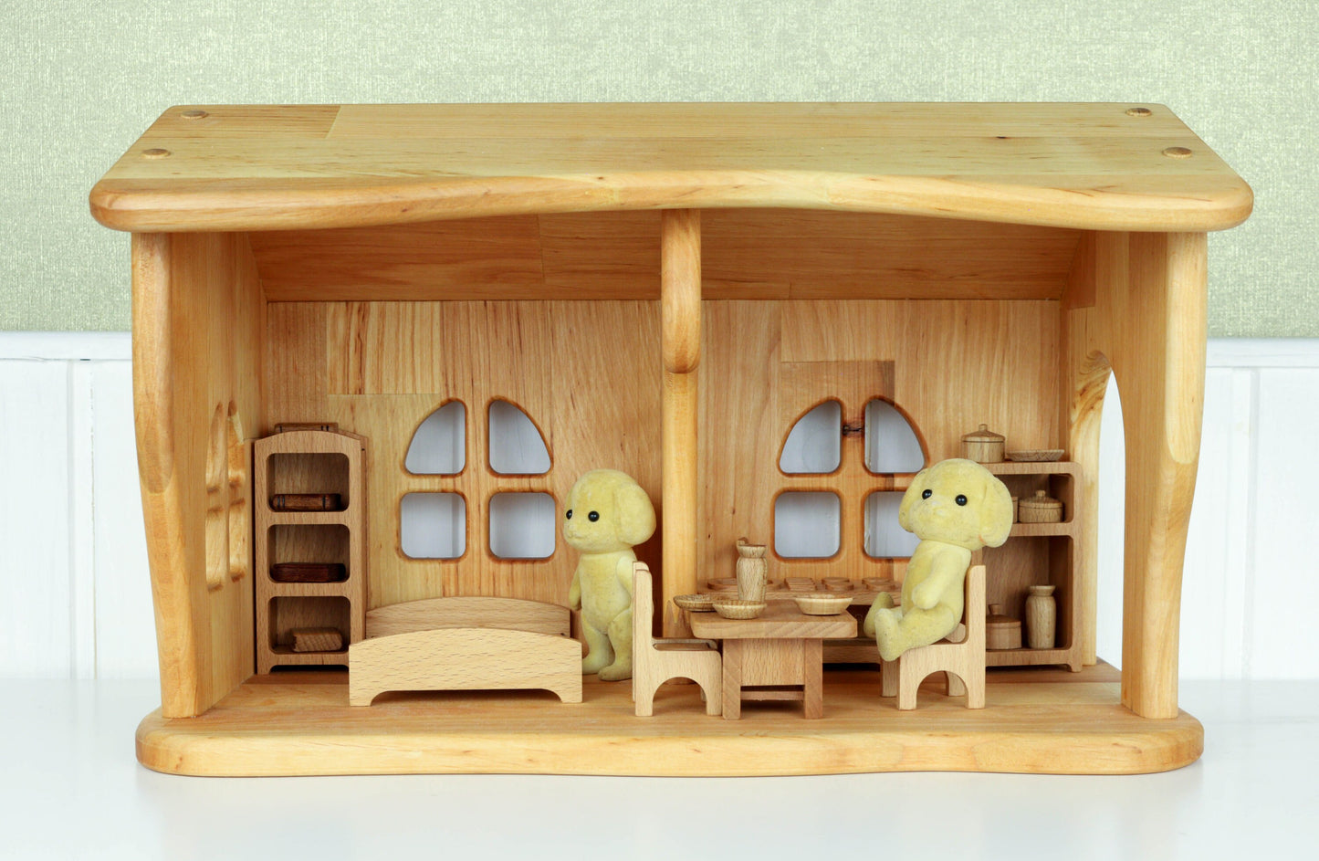 Kids Gifts Dollhouse 1:24 scale Christmas 1st Birthday Sylvanian Dollhouse Alder-wood Personalize Dollhouse kit Fairy Montessori waldorf