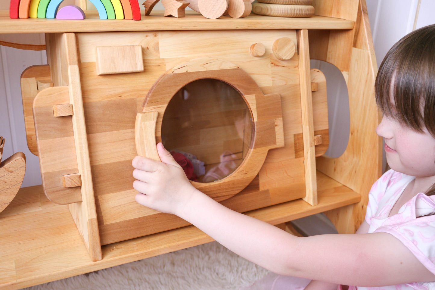 Wooden Waldorf playstand Washing machine Christmas Kids Gifts Birthday gift for kid Montessori Wooden Toy furniture Pretend Play kitchen