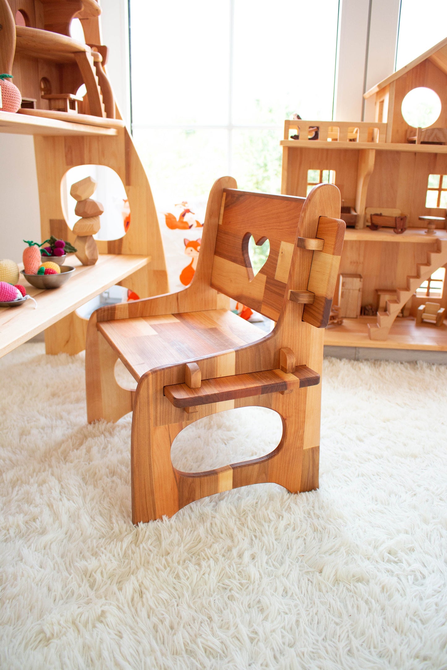 Waldorf Playstand Chair Christmas Kids Gifts 1st Birthday Montessori Furniture Child Toddler Preschool Nursary Wooden Foldable Kids Chair