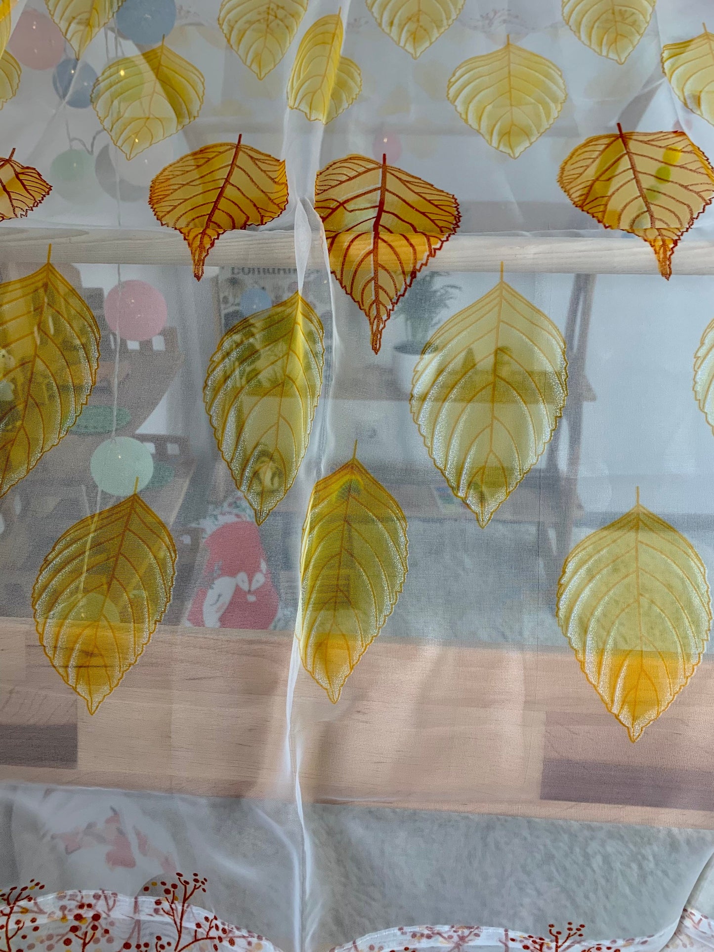 Waldorf fabric Fall gold yellow orange leaves Canopy for Playstands Kids Birthday gift Scarf Chiffon fabric for playhouse Montessori