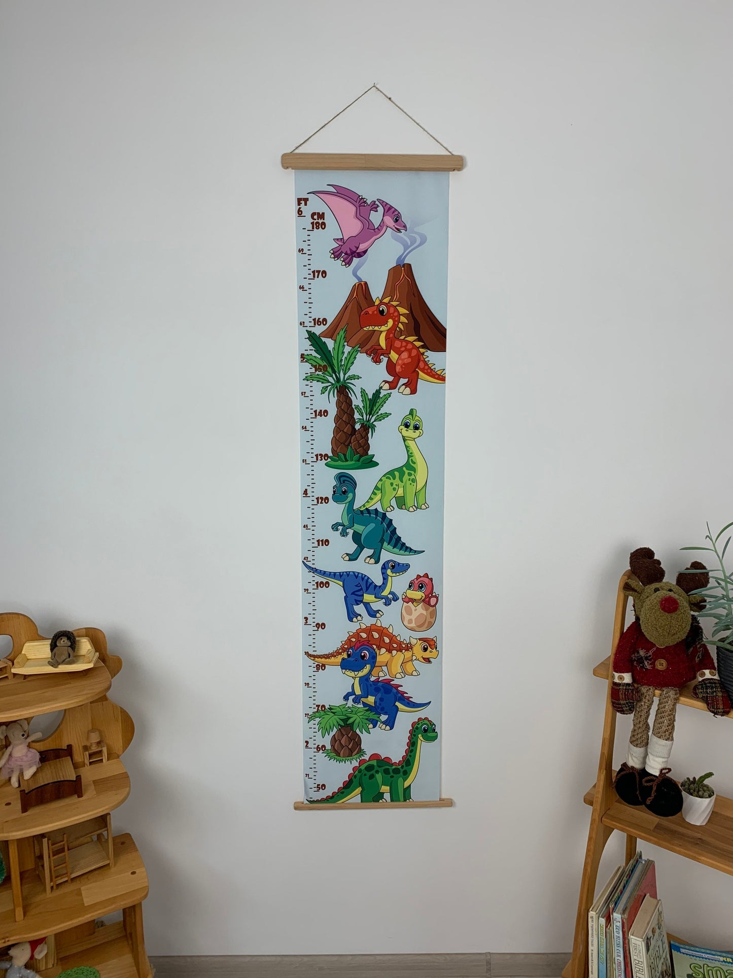 Dino Personalized Growth Chart Wall Height Chart Christmas Kids Gifts Birthday  Ruler Customized Wooden Nursery Decor Baby Shower Gift