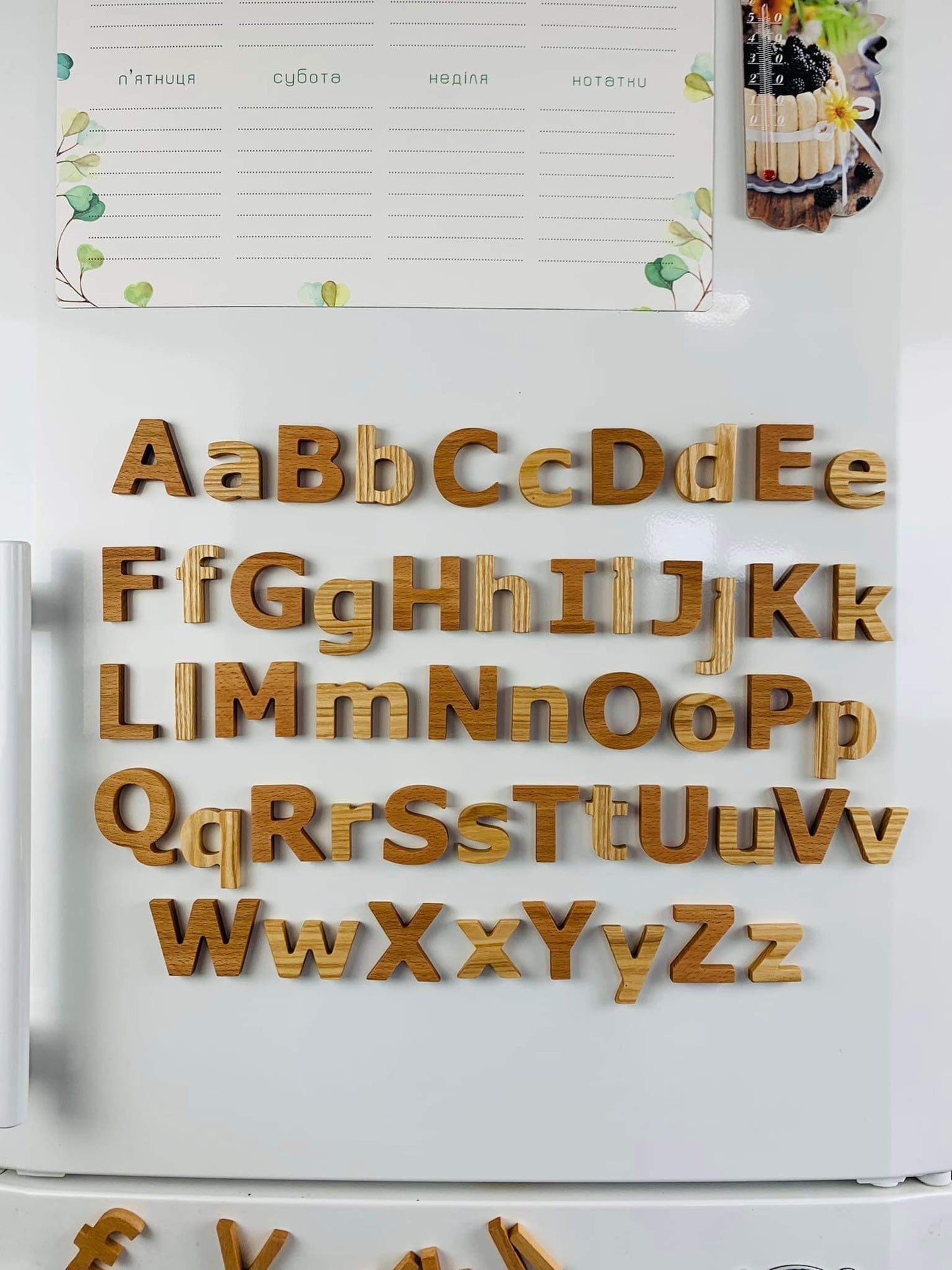 Wooden Letters Upper and Lower case Educational Toy 1st Birthday Gift Letters with magnets Height 4.3cm/1.7inches montessori waldorf