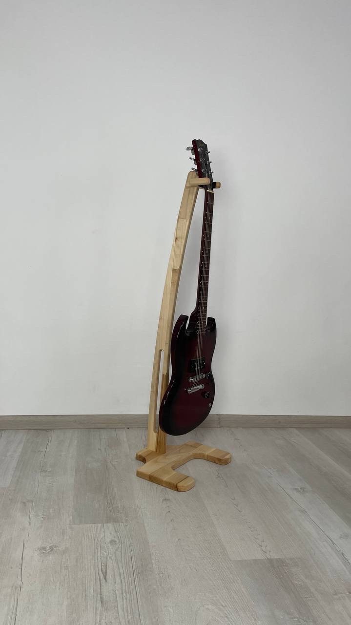 Guitar Stand Holder Display Wooden Rack for one instrument Floor-standing Folding Electric Guitar Stand Guitar Bass Stand Guitarist’s Gift