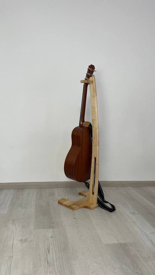 Guitar Stand Holder Display Wooden Rack for one instrument Floor-standing Folding Electric Guitar Stand Guitar Bass Stand Guitarist’s Gift