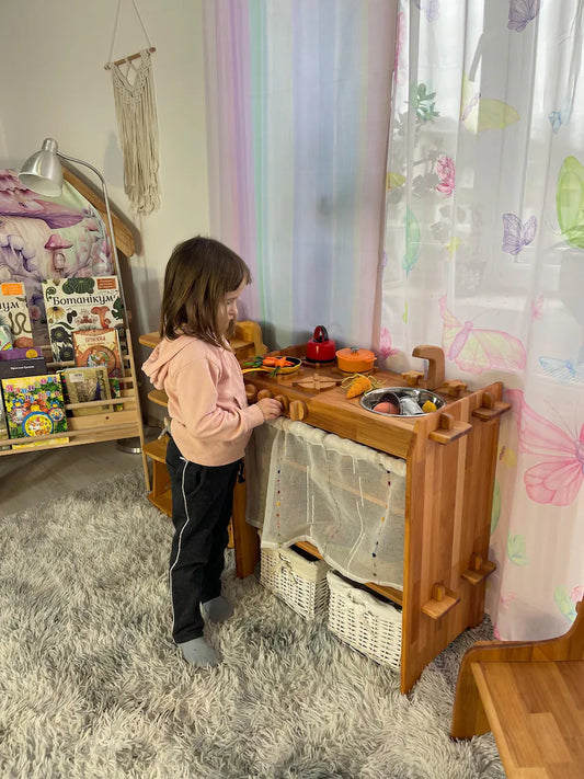 Wooden Toy kitchen Gift for kid Stove and Sink toy Kids Kitchen Waldorf Kitchen Wooden Kitchen Play Set Montessori Waldorf